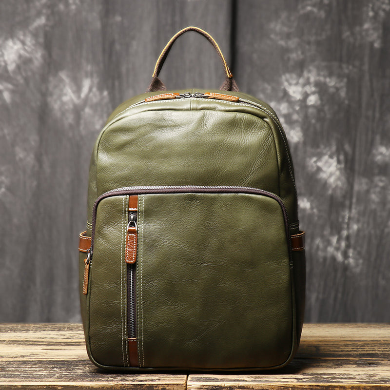 Leather Backpack Soft Leather Schoolbag