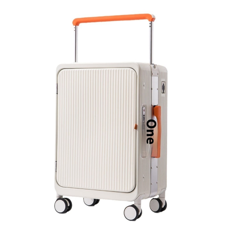 Multifunctional USB Charging Trolley Case Front Fastening Wide Trolley Universal Wheel 20-inch Boarding